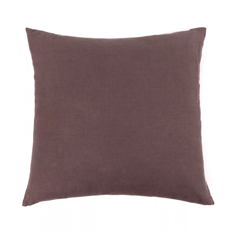 100% French Linen Pillow Sham, Clove, Square 20", Pillow Cover Only - No Insert