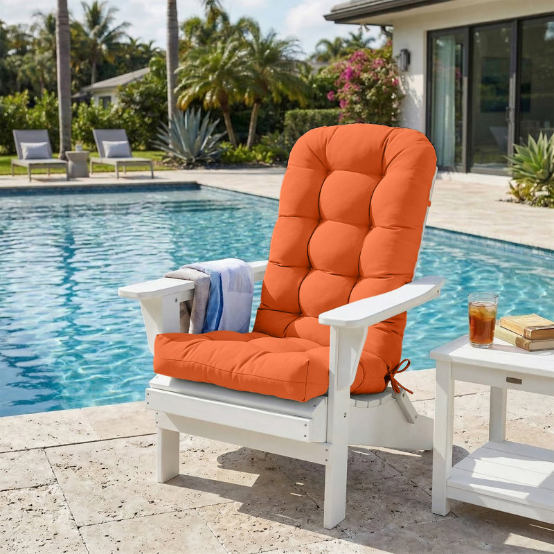 Outdoor/Indoor High Back Chair Cushion, Orange