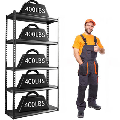 Hiwot 2500 lbs 5 Tier Garage Shelves Heavy Duty Storage Shelves for Garage Metal Shelf Rack with Adjustable Shelves Metal Rack
