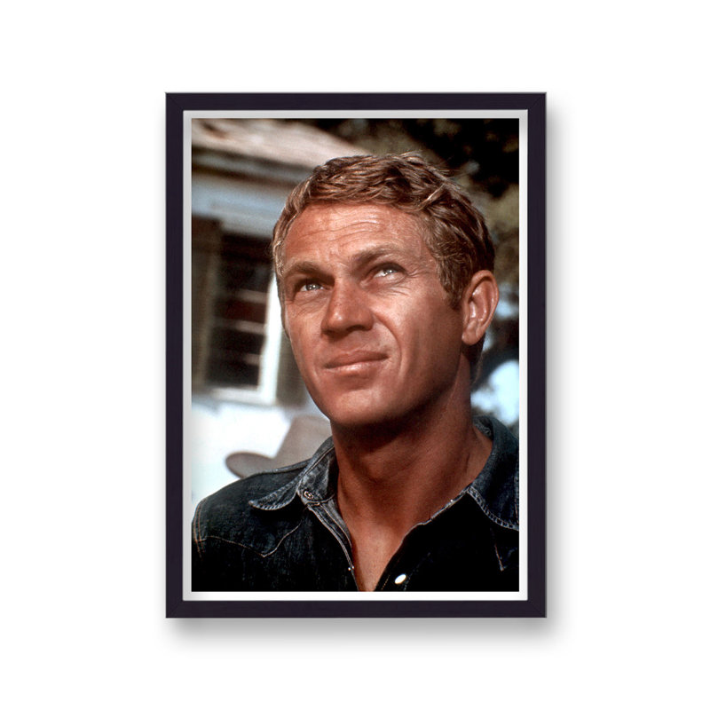 Steve Mcqueen On Set Denim Shirt 2 Colour - Single Picture Frame Print