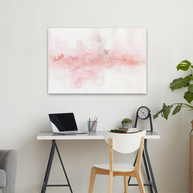 Rainbow Seeds, abstrait, rosé, gris, abstrait, aquarelle rose, rose, H 24 po x l 36 po