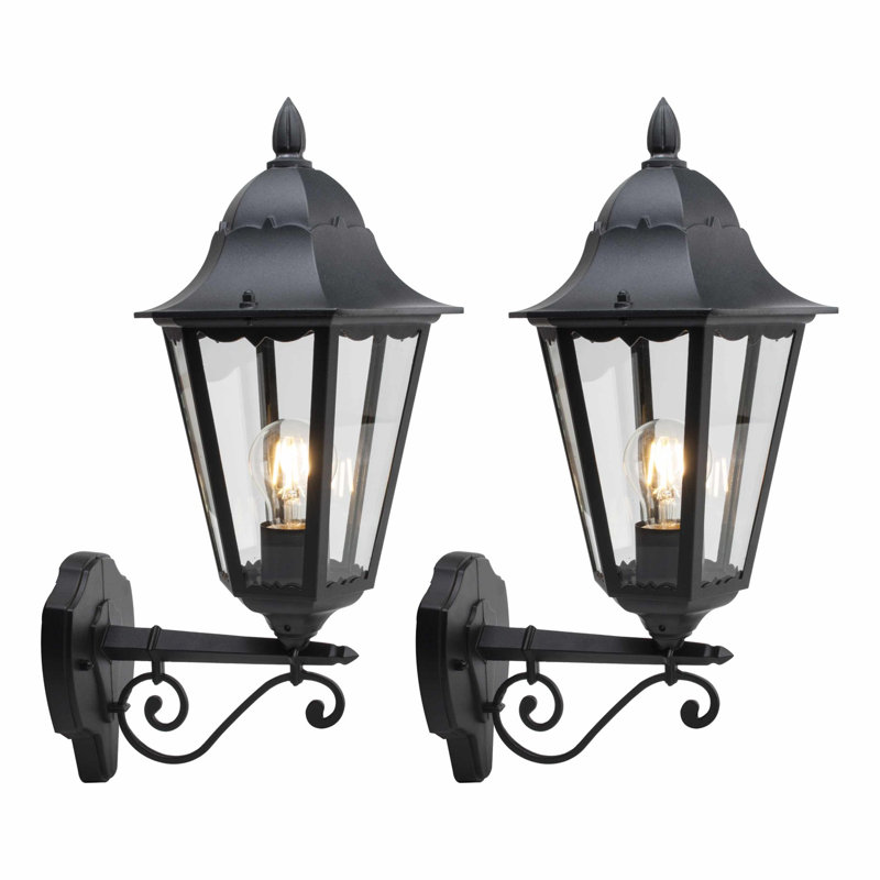 Adnah Black 51cm H Outdoor Armed Sconce