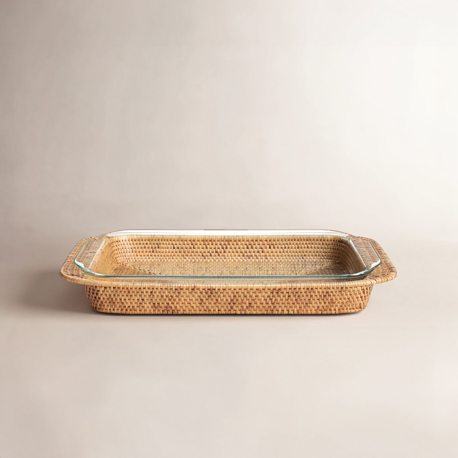 Camden Rattan Baking Dishes, Honey Brown, 2" H x 13" W x 9" D
