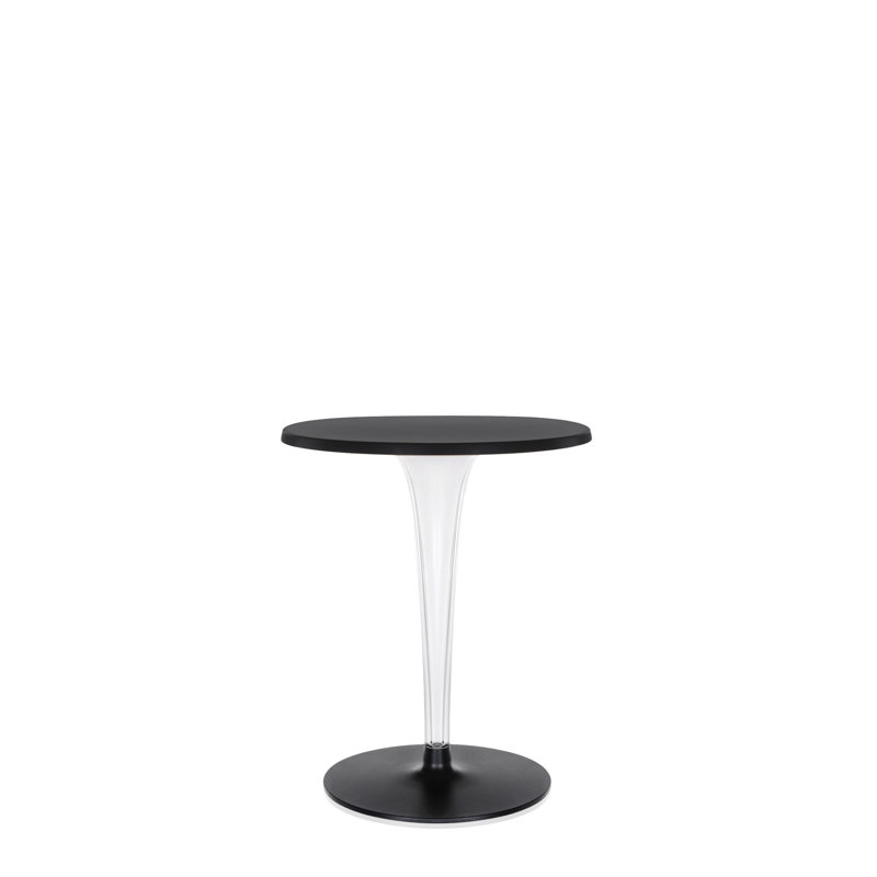 Toptop Per Dr. Yes Coffee Table, 24", Chrome/Dark Gray, Black Melamine