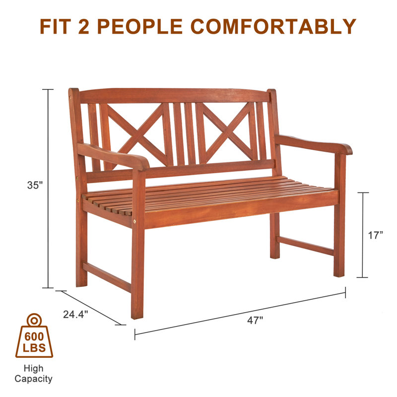 Banc de jardin en bois massif Ryeisha