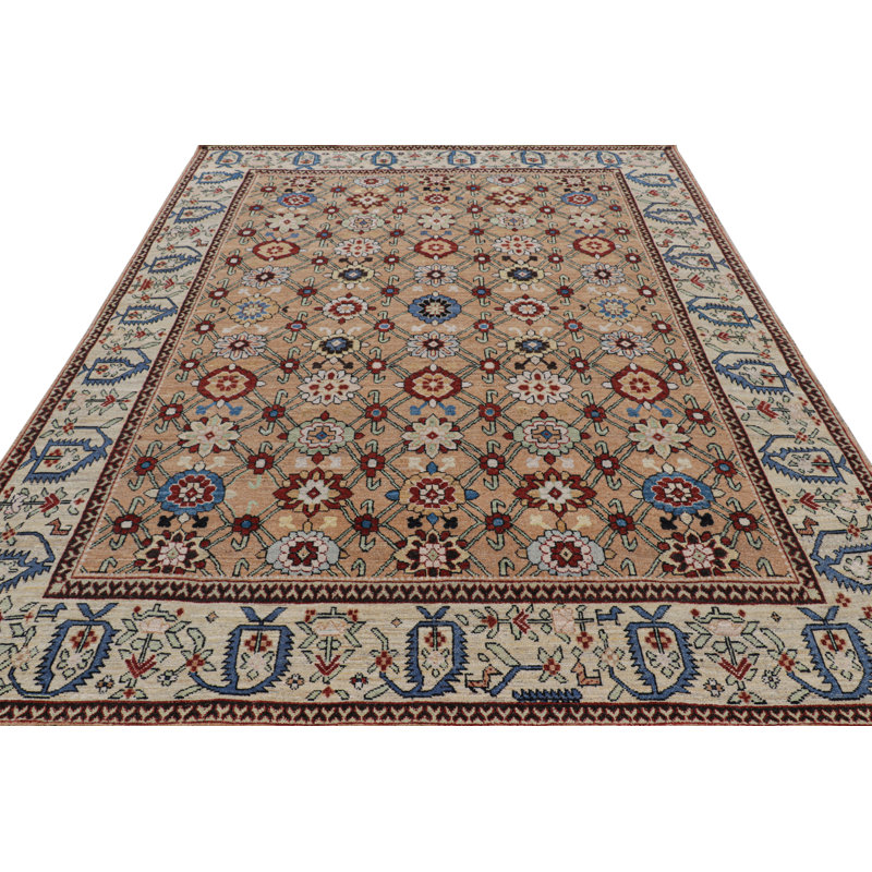 Burano Handmade Kilim Wool Floral Area Rug, Rectangle 9' x 12'