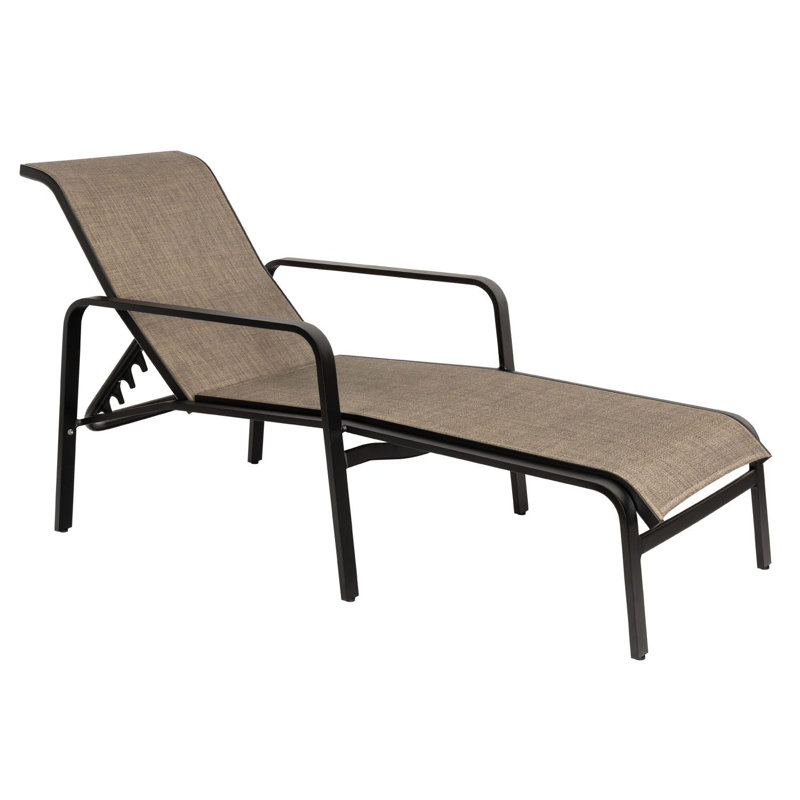 Chaise longue réglable - empilable, Huître, Pewter