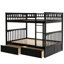 Lit superposé double au-dessus d'un lit double convertible, pin et maquillage, tiroirs avec caractéristiques de l'utilisateur, garde-corps en forme de clôture, lit simple à assembler, matériau en bois massif, pour un rangement supplémentaire, lisse-130734246-130734248