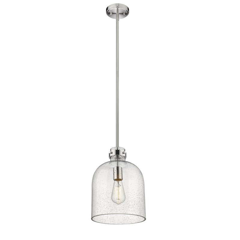 Walpole 1 - Light Candle Style Pendant, 13" H x 9.5" W x 9.5" D, Brushed Nickel