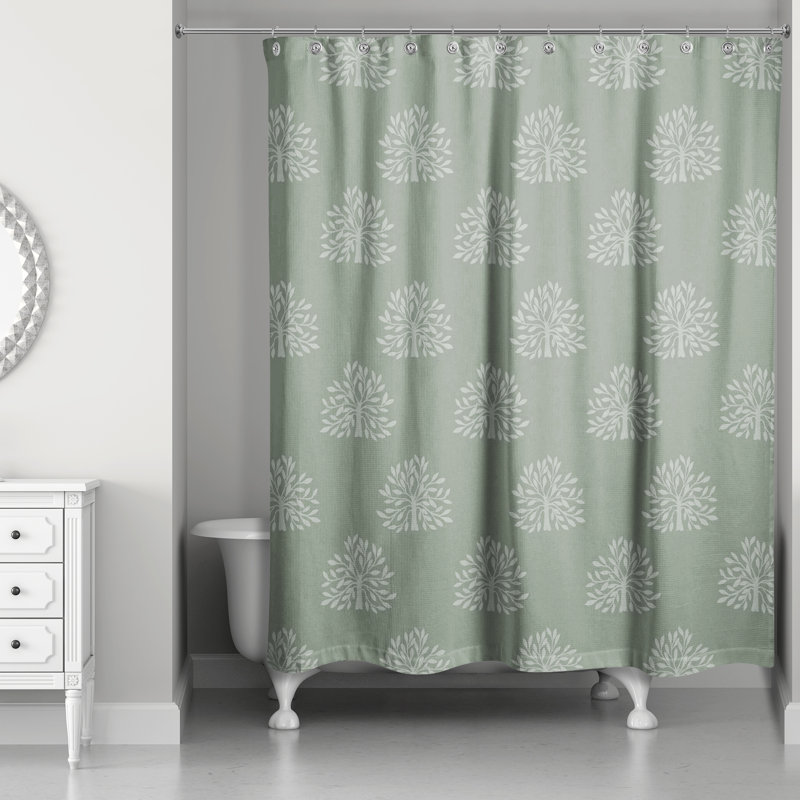 Floral Shower Curtain, Green