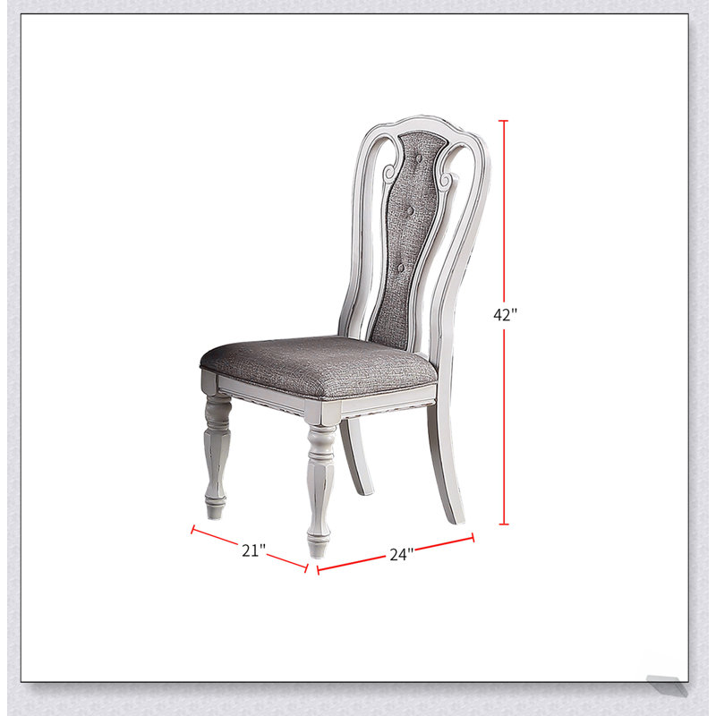 Chaise rembourrée en tissu gris clair, blanc rétro, ensemble de 2, confortable et durable pour les salles à manger modernes
