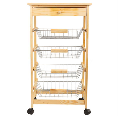 Lavondra Wood Kitchen Cart