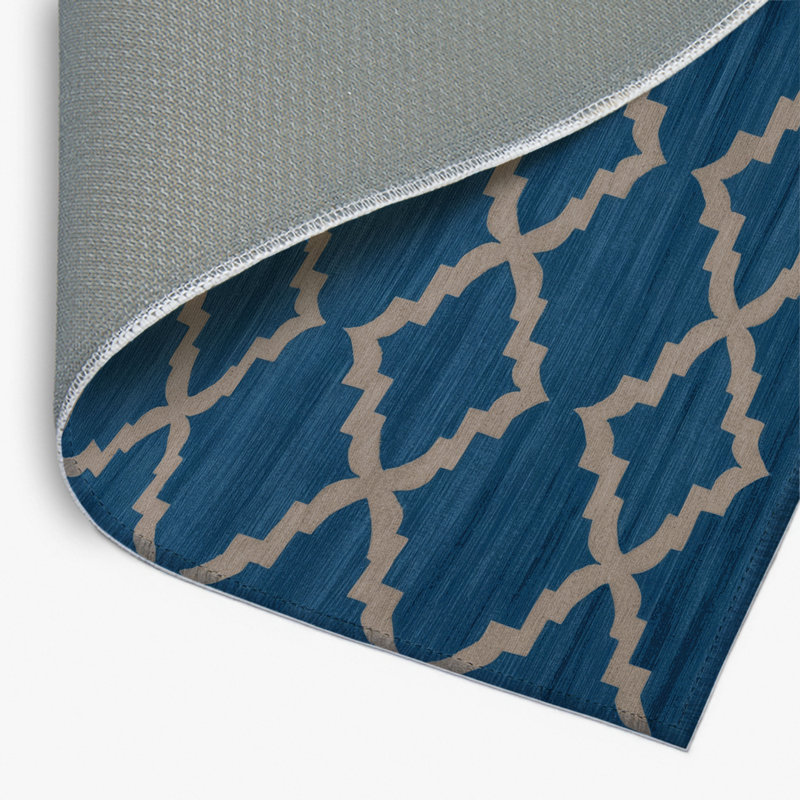 Tapis bleu intérieur et extérieur Trellis, Rectangulaire 2 pi x 3 pi