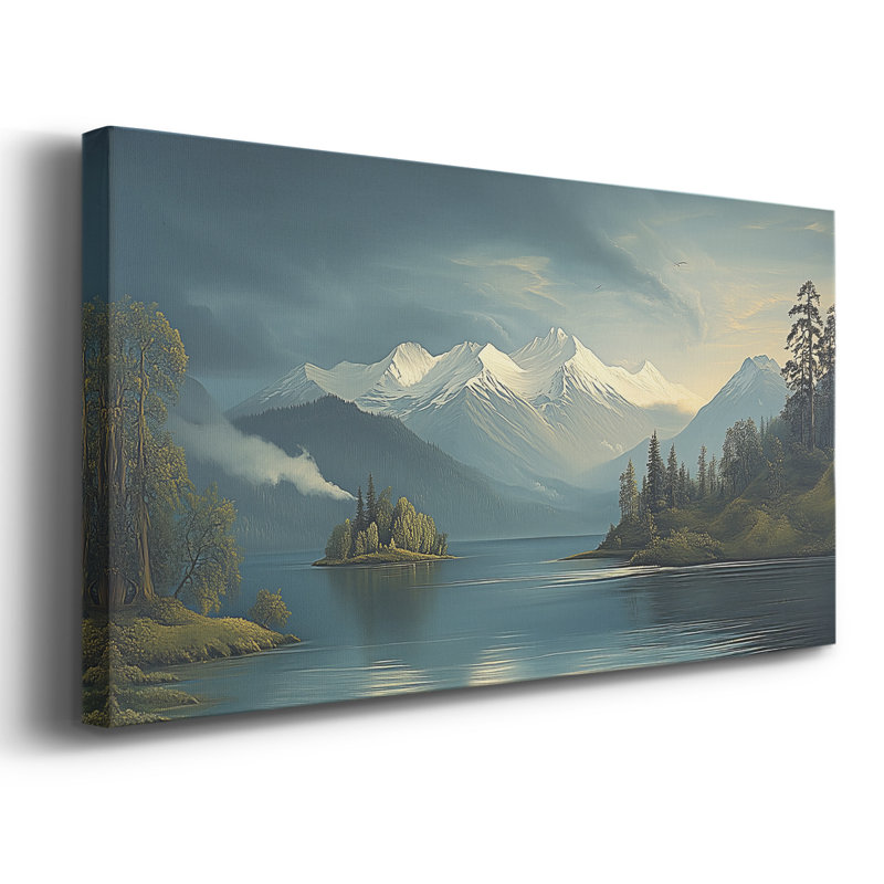 Série paysage - CIV - Toile tendue avec châssis encadré - Prêt à être accroché, H 25 po x l 49 po, Doré