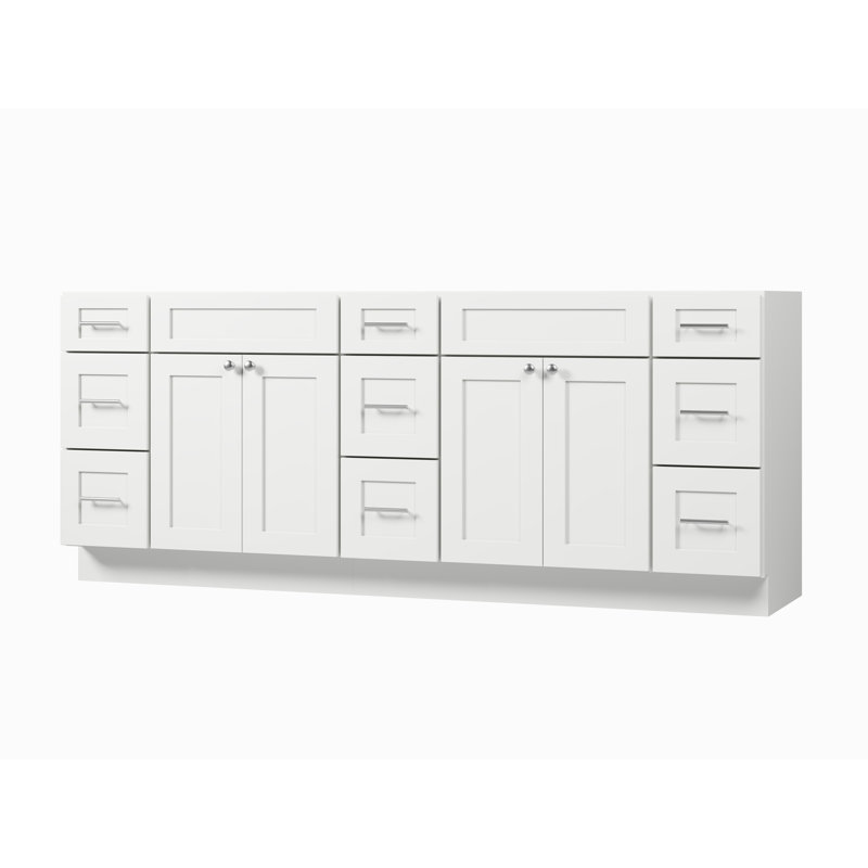 84 Base de meuble-lavabo double 84 seulement, Blanc