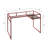 Metal Sled Base Writing Desk With Red Finish And 5mm Glass Top Storage Clear Work In Frame