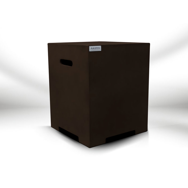 37 lb. 16.25 in. x 16.25 in. Rectangle Propane Tank Cover Fire Pit Accessory, Brown