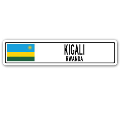 Plaque de rue Kigali, drapeau rwandais en aluminium