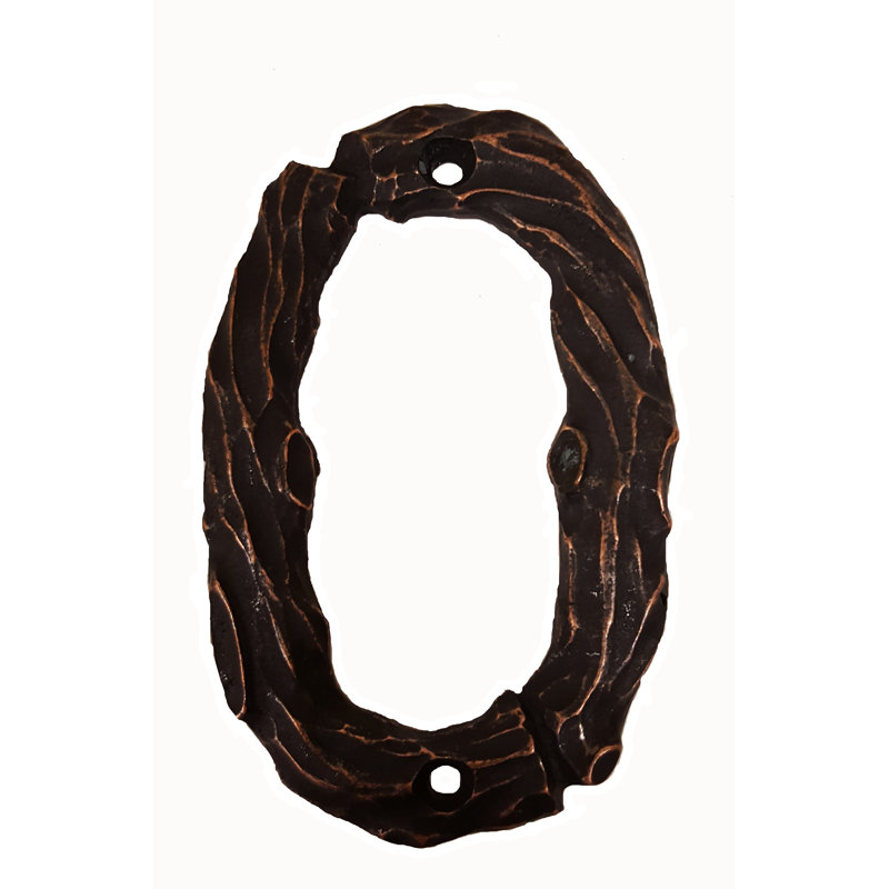 Numéro de maison de 4 po, 0, Bronze huilé