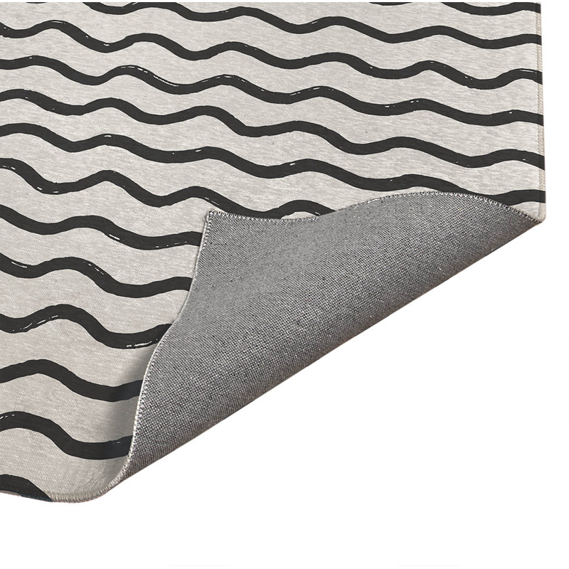 Tapis de bureau léger Wiggle Row, L 7 pi x L 5 pi, Ivoire, gris anthracite