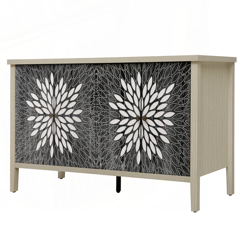 Buffet buffet, armoire de rangement avec rangement, armoire de rangement moderne avec 4 portes et tablettes réglables pour le salon, la salle à manger, la cuisine et le vestibule