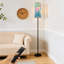 Lampe sur pied de 68,5 po avec jolies médiums colorés et ampoules DEL avec abat-jour en lin