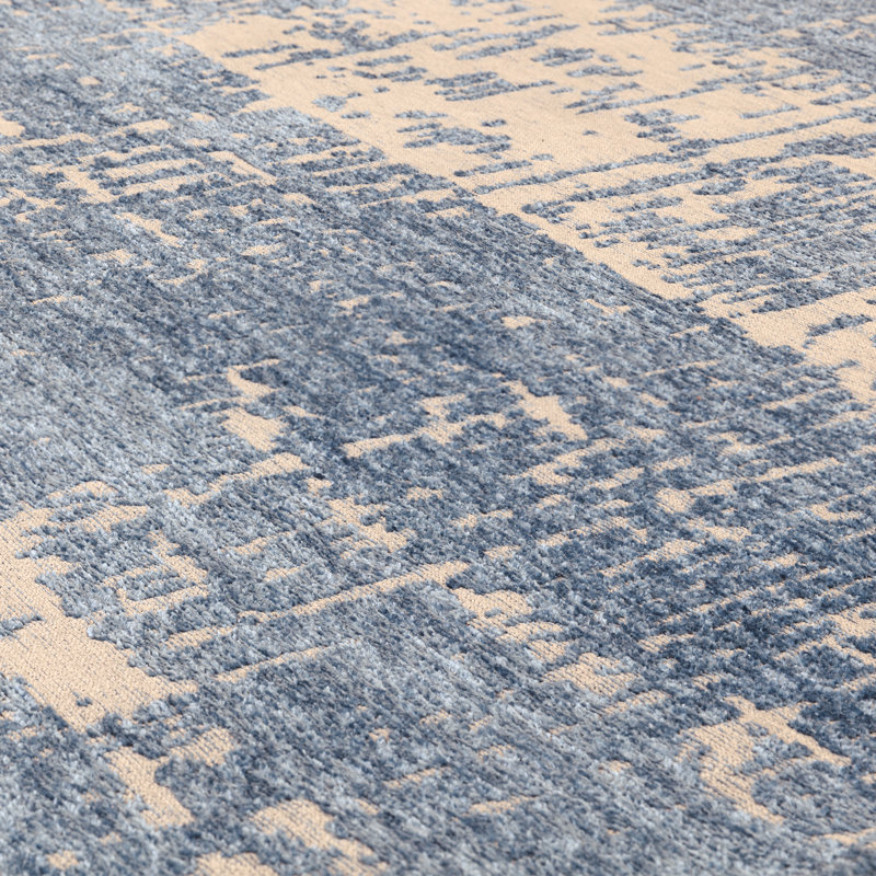 Almetra Flatweave Denim Blue Rug, Rectangle 200 x 290cm
