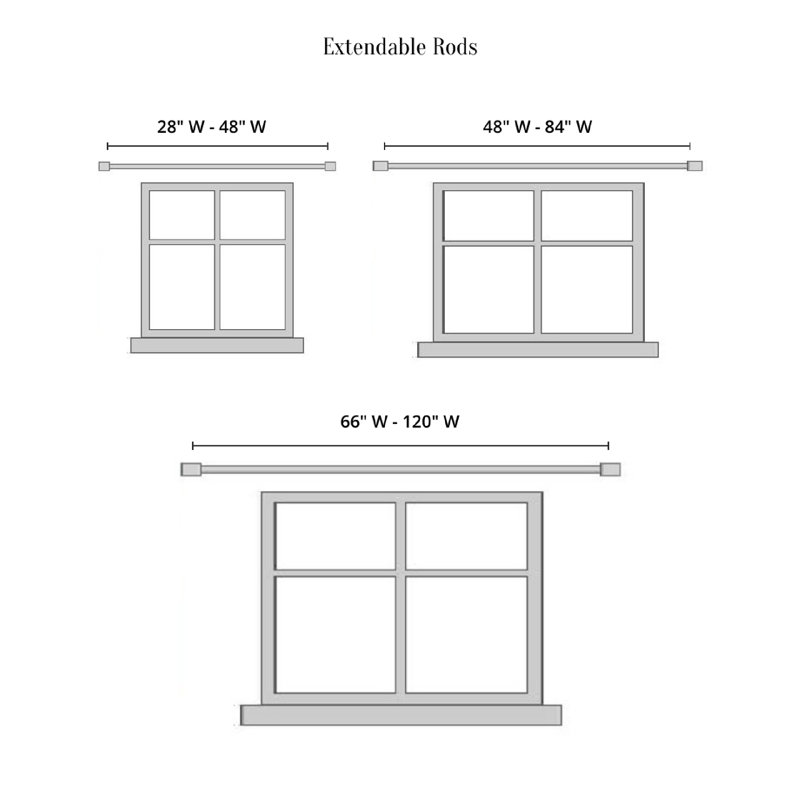 Tringle à rideaux simple orifice à rideaux Yamna, 66" - 120"
