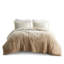 Grand édredon ombré à poils longs et grand - rembourré, envers en vison doux et chaud, 2 taies décoratives assorties