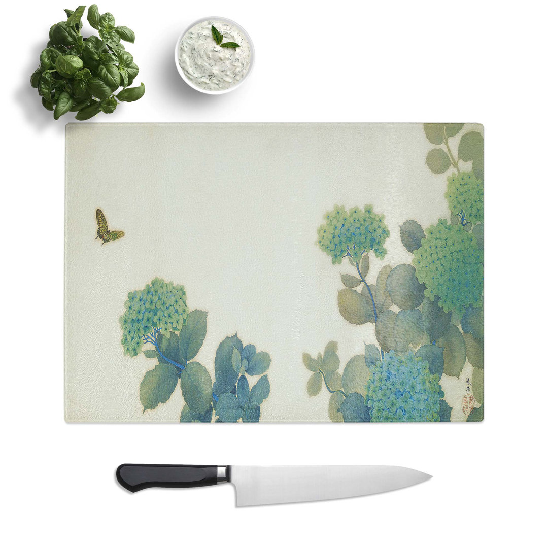 Glass Hydrangeas by Hishida Shunso Chopping Board