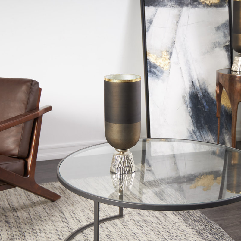 Pilier de table en verre, H 15,65 po x l 6,05 po x P 6 po