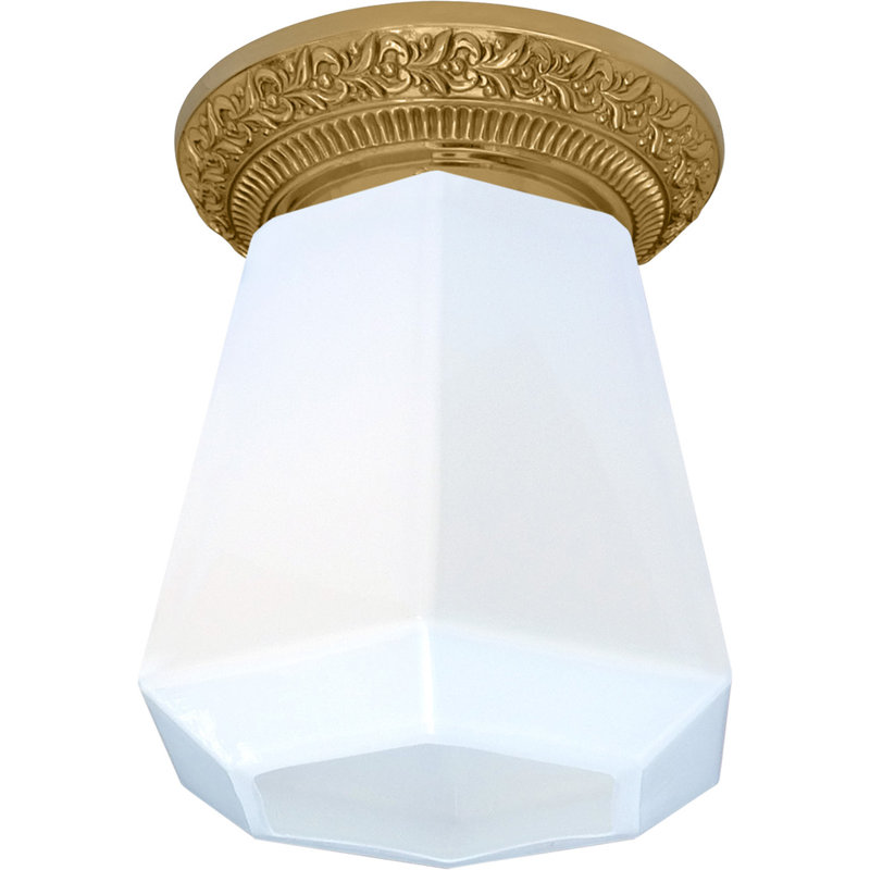 Fosdick Glass LED Semi Flush Mount, Bright Gold