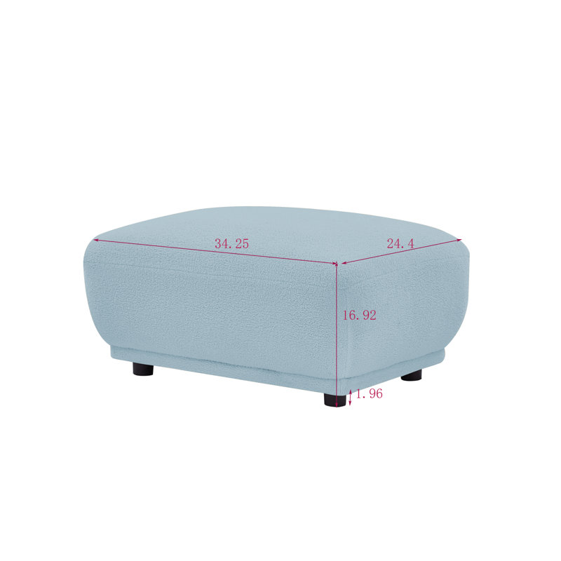 Ballyrobert 4 - Piece Upholstered Sectional Teddy Wool Modern Sectional Sofa 3 Seat L Shaped Convertible Modular Sectional Sofa with Reversible Ottoman