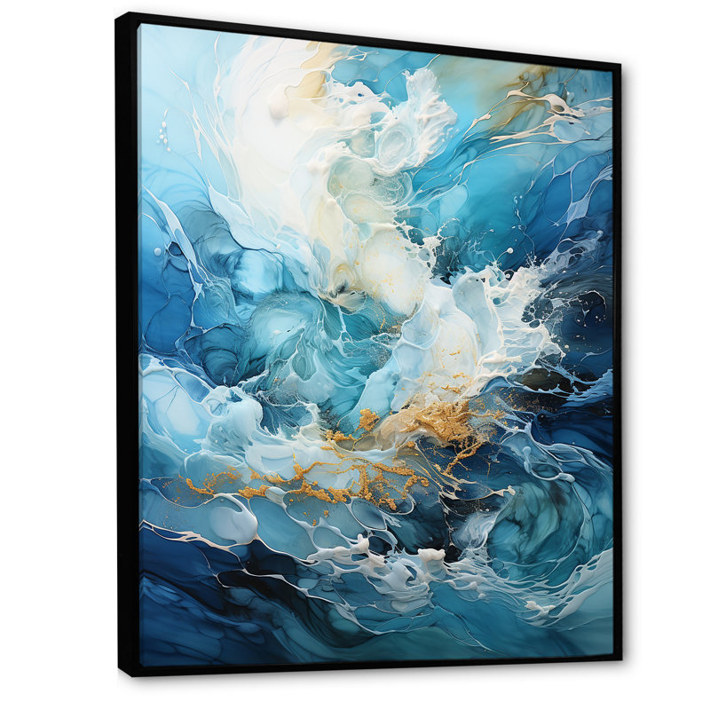 «Modern modern», art moderne abstrait, Cadre flottant noir, H 44 po x l 34 po x P 1,5 po