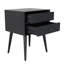 Table de chevet avec 2 tiroirs, noir