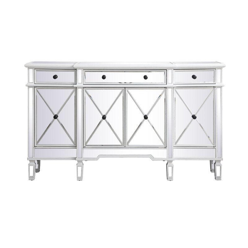 Buffet bas à 3 tiroirs Caila, Antique White, H 36 po x l 60 po x P 14 po