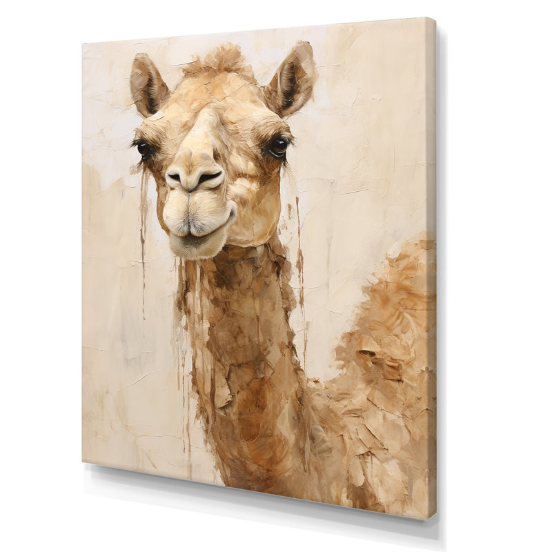 Minimalisme beige chameau II sur toile, Toile tendue, H 32 po x l 24 po x P 1 po