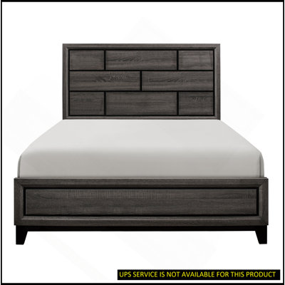 Modern Style Clean Line Design Gray Finish 1Pc Queen Size Bed Contemporary Bedroom Furniture