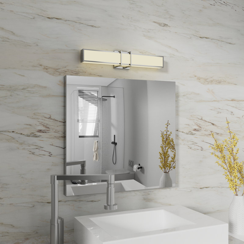 Barre d'éclairage de salle de bain 1 lumière DEL Aubrelle, Chrome