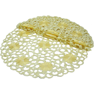 Sherly Polyester Floral Round Doily