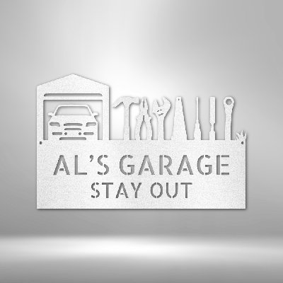 Personalized Master Of The Garage Monogram Steel Sign Steel Art Wall Metal Decor