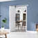 Assembled 84" H MDF Bi-Fold Barn Door with Hardware Kit, Covered with PVC Surface