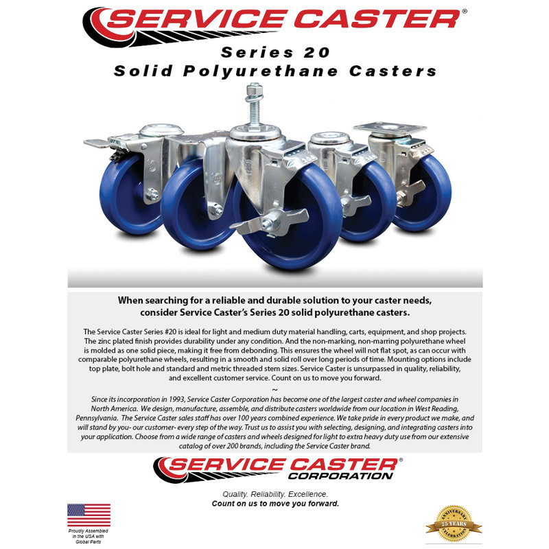 Solid Polyurethane Wheel Swivel Bolt Hole Set