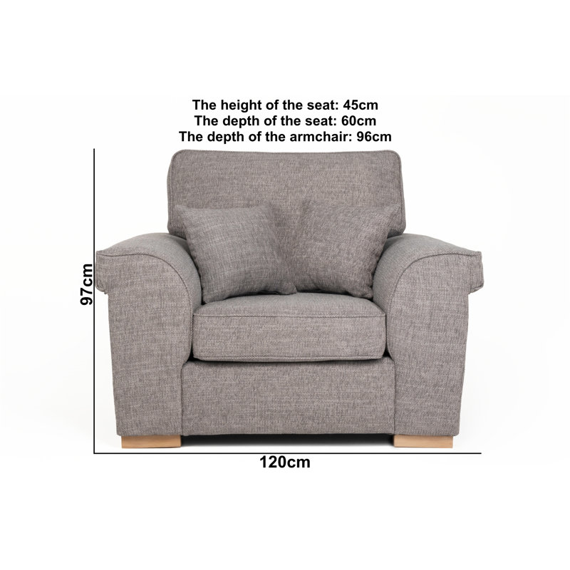 Picadilly Upholstered Armchair, Mushroom