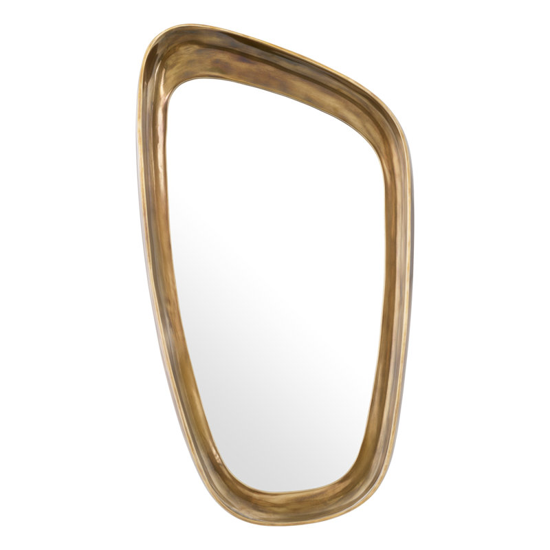 Sandals Asymmetrical Aluminium Wall Mirror, Brass