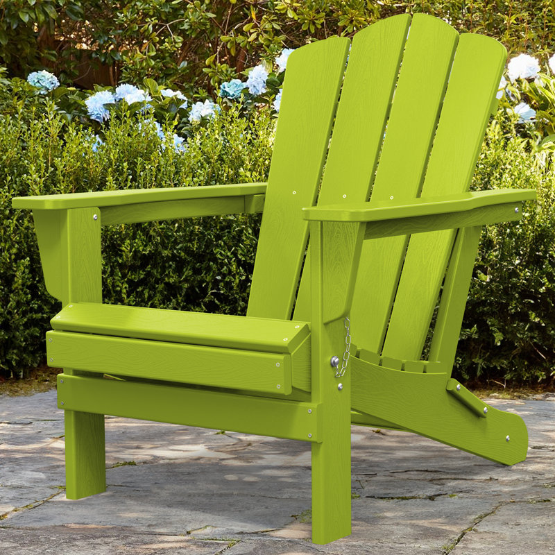 Wolak Foldable Outdoor Adirondack Chair, Apple
