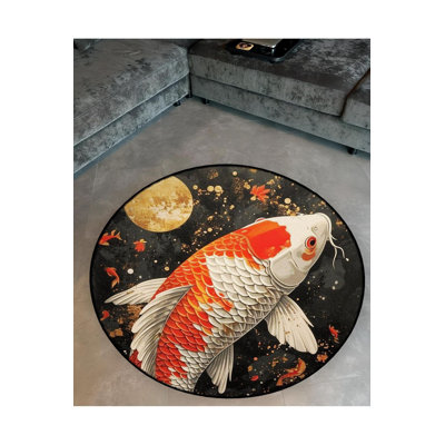 Tapis rond lavable à la machine