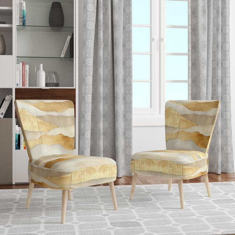 Chaise d'appoint abstraite Minimalisme - Golden Minimal Waves, Chaise d'appoint sans accoudoirs