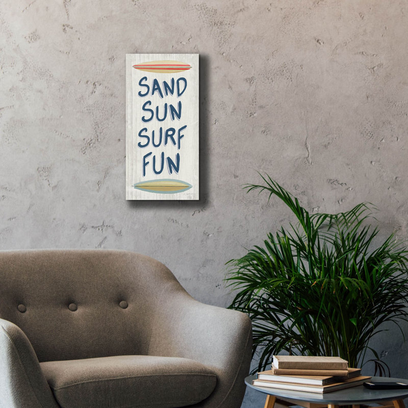 Toile épique Graffiti «Beach Time 5 Fun» par James Wiens, 12 po x 24 po