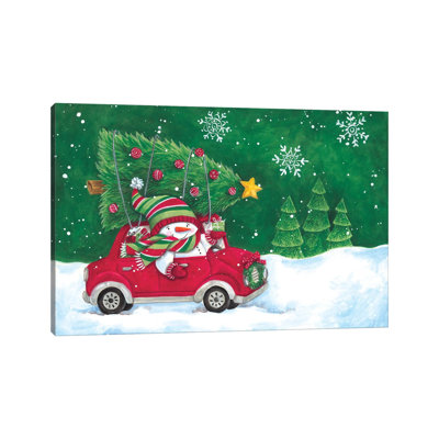 Bringing Home The Christmas Tree - Wall Art Print - Wrapped Canvas